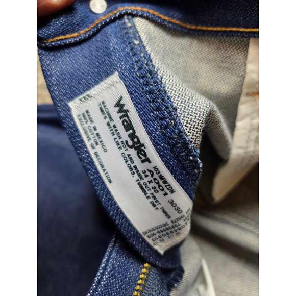 Men's Wrangler Blue Straight Jeans Waist 34 x 30 cowboy vintage new without tags - Picture 3 of 6
